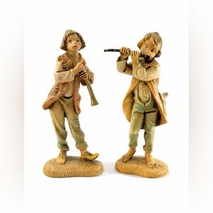 Fontanini Depose Italy 4.5” Nativity Musicians Set #116 #117 Flute Boys Figures